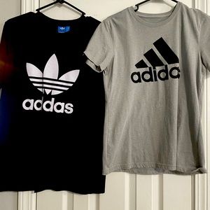Dark blue adidas shirt with grey adidas shirt